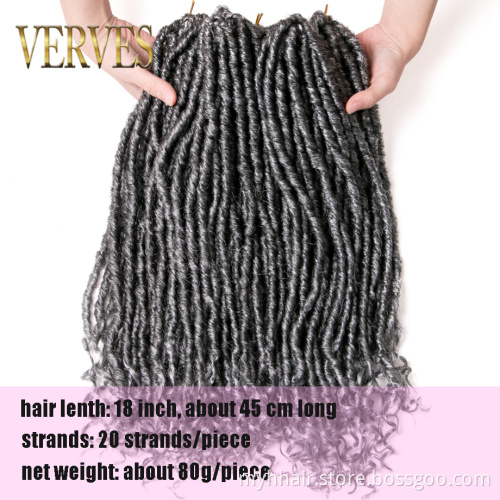 Crochet Faux locs Curly Braids Hair Extensions 18 inch synthetic hair Braids Dreads Hairstyle Ombre Goddess Locs  Hair Extension